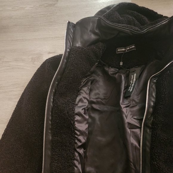MDV Maniere De Vior faux leather winter jacket size 0 - Picture 3 of 4